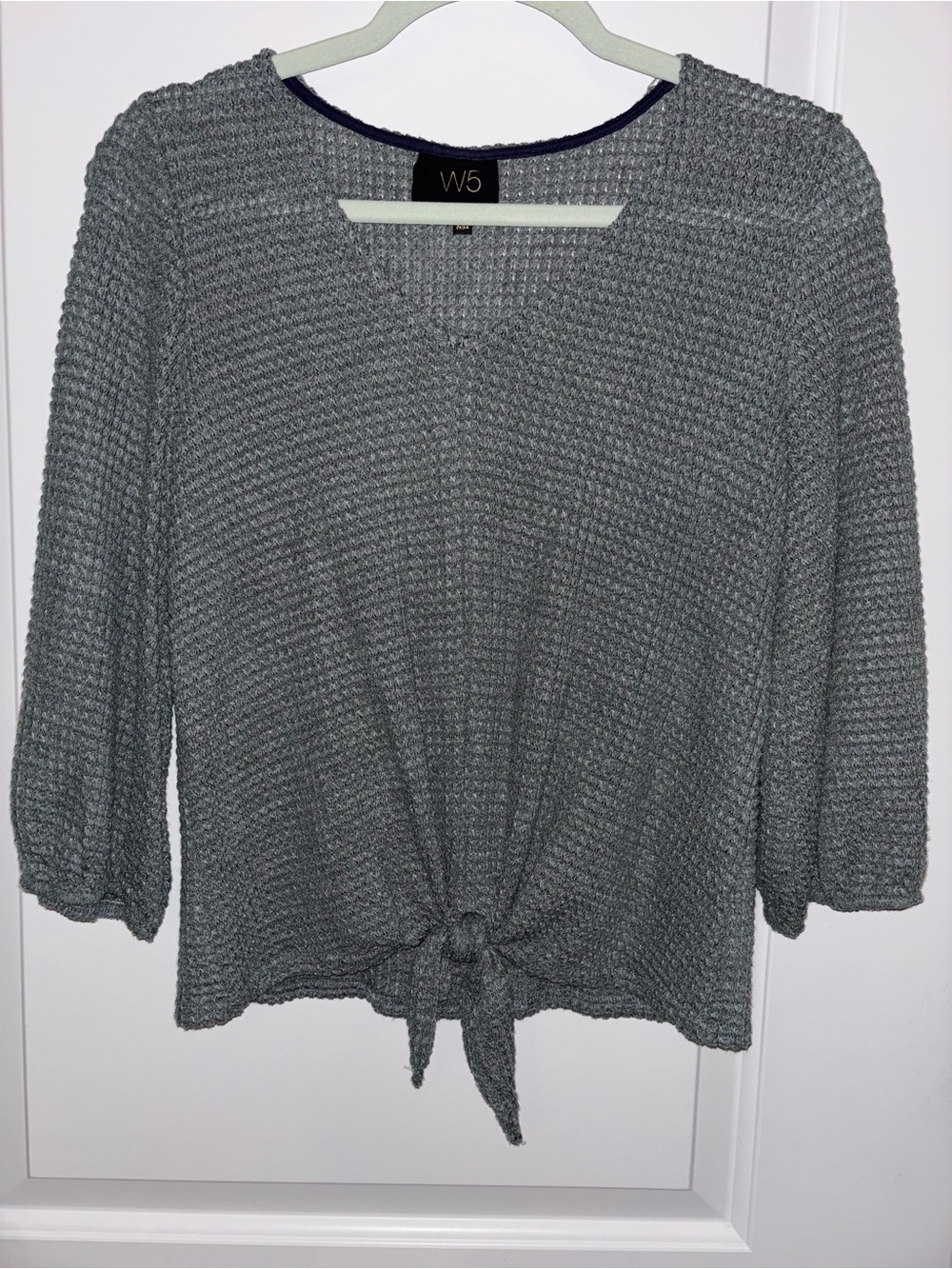 W5 Women's Green Knit Tie-Front Top